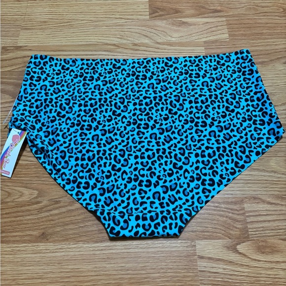 Cheek boss 4XL Blue Leopard Print High-Waisted Bikini Bottoms NWT - Picture 4 of 4